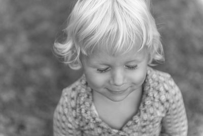 Close-up of cute smiling girl