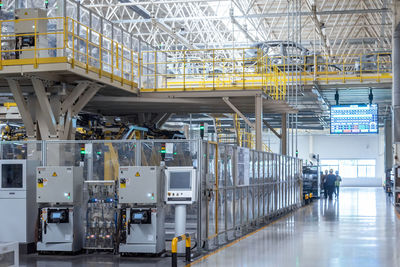 High angle view of railroad station
