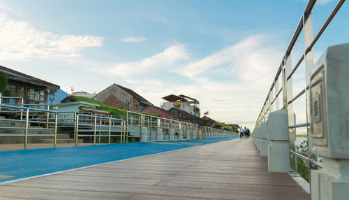 The bridge for the walkway to view the river and mountains,the walking bridge to see the beautiful 