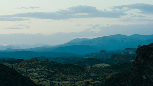 Scenic view of mountains against sky