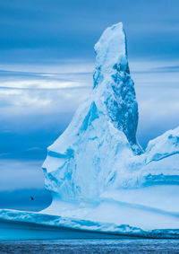 Scenic view of sea against sky during winter