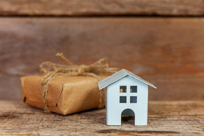 Close-up of model house