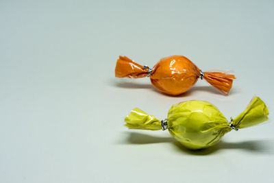 Close-up of orange fruits on table