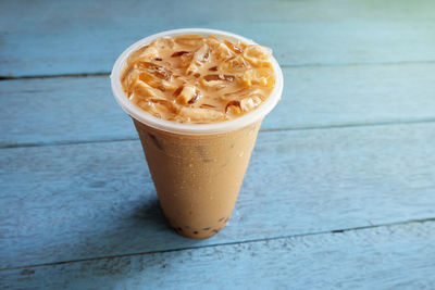 Close-up of coffee on table