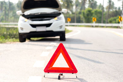 Close-up of road sign