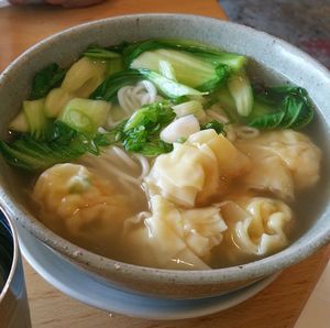 Close-up of soup in bowl