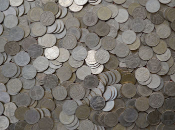 Full frame shot of coins