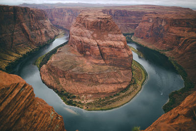 Aerial view of rock formations