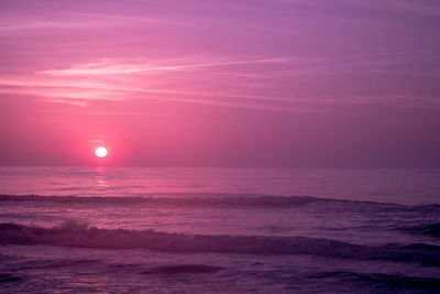 Scenic view of sea at sunset