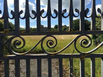 Close-up of metal gate