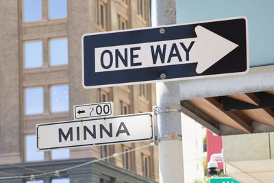 Low angle view of road sign