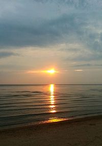 Scenic view of sea at sunset