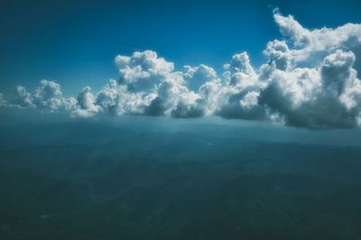 Aerial view of clouds over sea