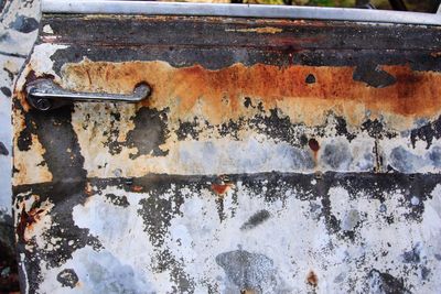 Close-up of rusty metal door