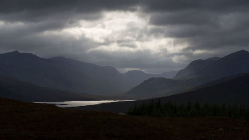 Scenic view of mountains against sky