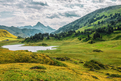 Scenic view of mountains against sky