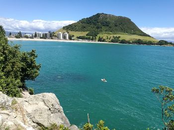 High angle view of sea against sky