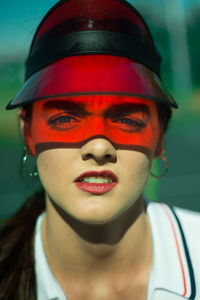 Close-up portrait of young woman