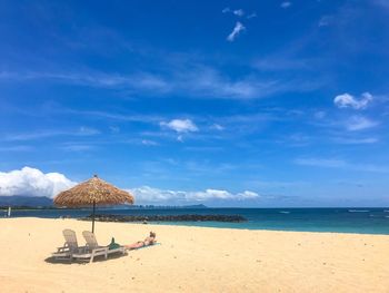 Panoramic view of beach against sky