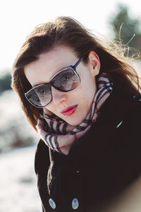 Portrait of woman wearing sunglasses