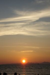 Scenic view of sea at sunset