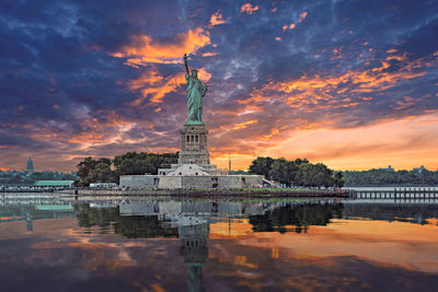 Reflection of buildings in water