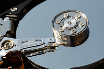 Low angle view of telephone booth against sky