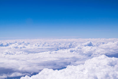 Top view of the clouds with blue sky