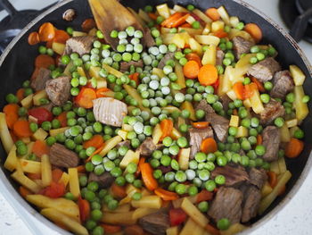 High angle view of vegetables in bowl