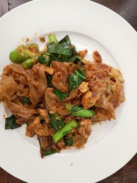 High angle view of meal served in plate