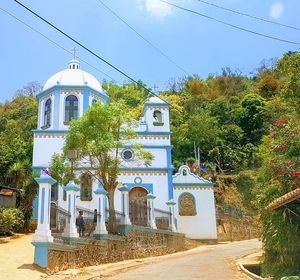 Exterior of temple against sky