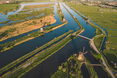 High angle view of railroad tracks