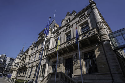 Low angle view of building against clear sky