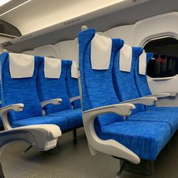 Empty seats in airplane