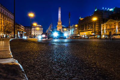 Illuminated city at night