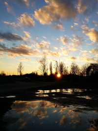 Sunset over lake