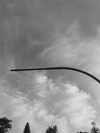 Low angle view of silhouette street light against sky