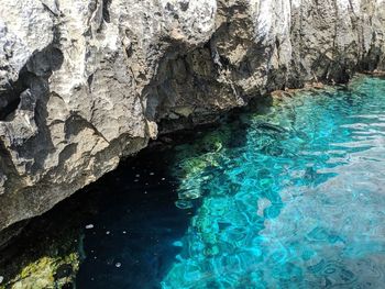 Rock formation in sea