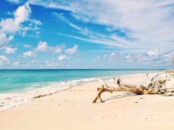 View of dreamy beach against  blue sky