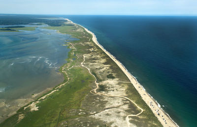 High angle view of sea against sky