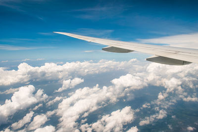 Aerial view of clouds over blue sky