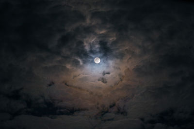 Low angle view of moon in sky