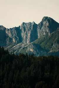 Scenic view of mountains against clear sky