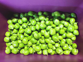 High angle view of green vegetables in bowl