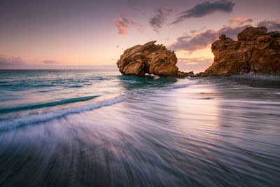 Sea stack at tersta village in southern crete.