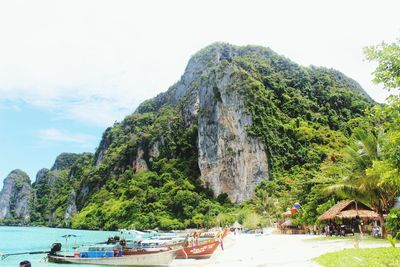 Rock formations on mountain