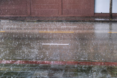 Wet window of building