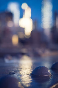 Close-up of illuminated water