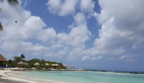 Scenic view of beach against sky