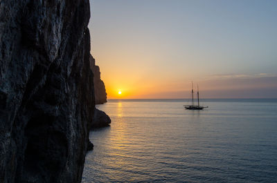 Scenic view of sunset over sea